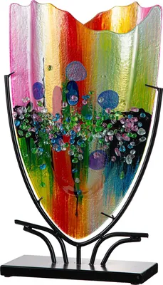 Immagine prodotto di GILDE Bodenvase ovale Manto blau, rosa H. 49 cm, 61155