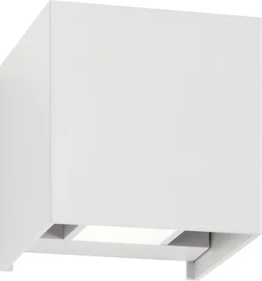 Produktbild von CMD 9033 Wandaußenleuchte Aluminium weiß LED 2x6W IP54 12x12cm Würfel Up/Down