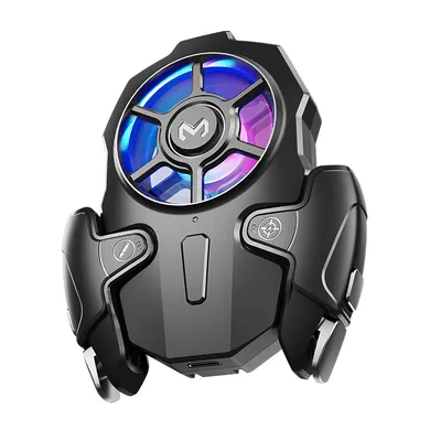 Produktbild von Handy-Heizkörper, Handy-Kühlventilator mit Spielcontroller, RGB-Licht, Handy-Kühlflosse mit 3-Gang-Lüfter, passend für Android