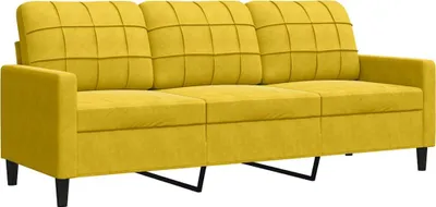 Immagine prodotto di vidaXL divano 3 posti giallo 180 cm in velluto