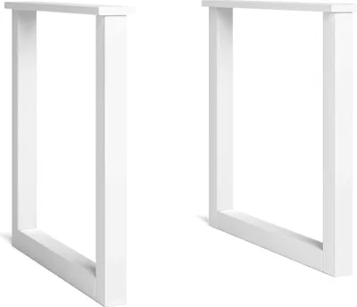 Immagine prodotto di Piedi, Gambe, Supporto forma a U, Gambe del tavolo in legno massiccio, Laccato Bianco, 70x71cm