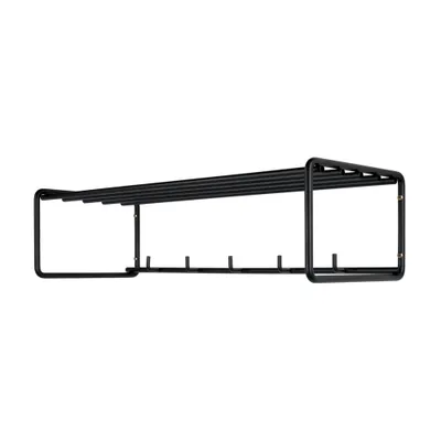 Produktbild von Wandgarderobe CLINT 2 Metall Schwarz lackiert mit Hutablage
