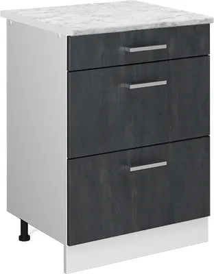 Immagine prodotto di Mobiletto base per cucina Vicco R-Line Calce nera 60 cm PL Marmo, Model 47575