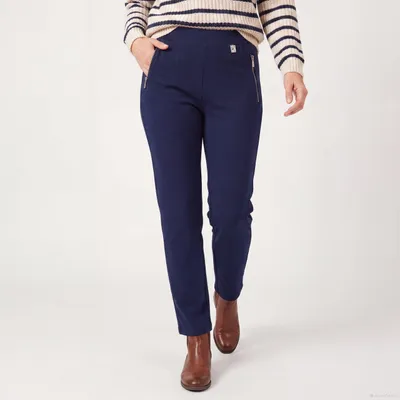 Produktbild von Stoffhose mit Gummizug Kurzgröße 19 - 27 elegante Damen Schlupfhose mit Taschen