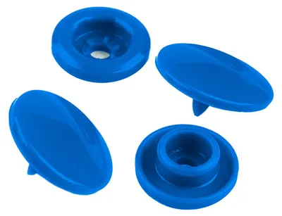 50 Set farbenfrohe Druckknöpfe rund 12mm königsblau