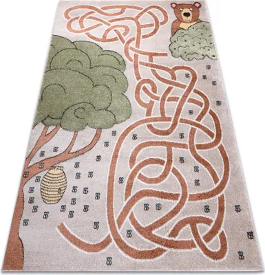 Obrázek produktu pro Koberec FUN Honey pro děti, medvěd, včely béžová Vícebarevný 240x330 cm