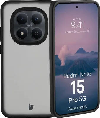 Produktbild von Handyhülle für Xiaomi Redmi Note 15 Pro 5G, Bizon Case Angelo, Getönte mit schwarzem Rahmen