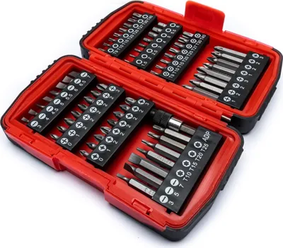 Produktbild von 64-teiliges Bit-Set mit Bits für Kreuz, Schlitz, Sechskant und TX Schrauben