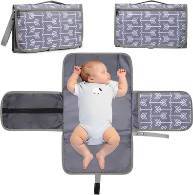 Produktbild von Wickelauflage, faltbare Babypflegematte mit Kissen, Tuchhalter, für unterwegs