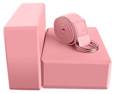 Produktbild von Yogablöcke aus Kork, 2er-Pack, EVA-Schaumstoff-Yogablöcke, 2er-Set, Yogablöcke mit Gurt, Yogaziegel mit Gurt, Yogablöcke, Yogawürfel, Stretchblöcke, Dehnungsblöcke