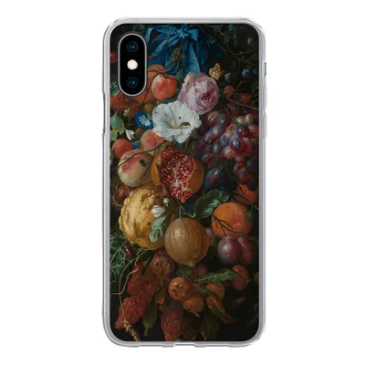 Produktbild von MuchoWow® Handyhülle Schutzhülle Hülle für iPhone X Früchte und Blumen - Gemälde von Jan Davidsz. de Heem Silikon Softcase Handy Hülle - Handyhülle