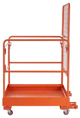 Productafbeelding van Veiligheidskooi voor vorkheftruck, 920 x 1045 mm, Vorkheftruck transportmand met 4 wielen, draagvermogen 544,31 kg, robuust werkplatform, inklapbare veiligheidsset voor transportmanden, geschikt voor de meeste hoogwerkzaamheden met vorkheftruck