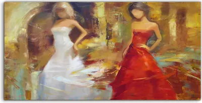 Produktbild von Coloray Acrylbild 120x60  Wandbild Acrylbilder Weibliche Figuren handgemachte Malerei