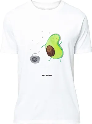 Produktbild von Mr. & Mrs. Panda Größe XL T-Shirt Avocado Tanzen - Weiß - Geschenk, Fröhlich, Shirt, Musik, Tshirt, Feier, Singen, mit Spruch