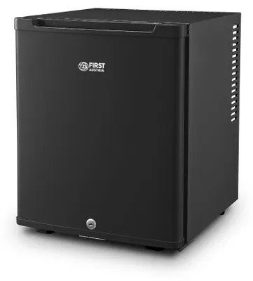 Immagine prodotto di TZS First Austria - Mini Frigorifero 30L completamente silenzioso - Piccolo Minifrigo con porta reversibile e luce interna - Minibar per campeggio, ufficio, camera da letto e hotel - Nero opaco