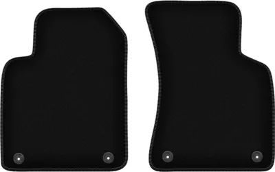 Produktbild von Wielganizator Velours-Autoteppiche vorne – passend für Audi TT I 8N (Cabrio, Roadster, Coupé, Bj. 1998-2006) –  schwarz, passgenau, mit Befestigungen set 2 Stk.