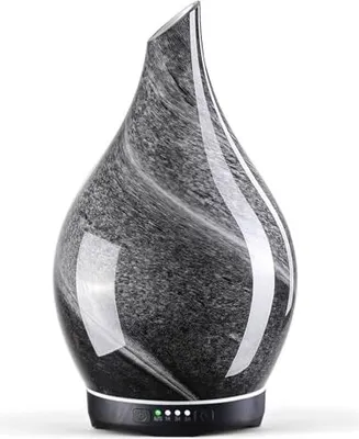 Obrázok produktu pre Porseme Aroma difuzér 280 ml, ručne vyrobené sklenené oleje, zvlhčovač vzduchu ultrazvukový Cool Mist Quiet, 7 druhov farieb svetla LED, automatické vypnutie bez vody