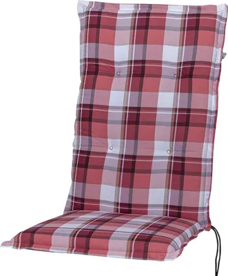 Produktbild von Auflage Hochlehner Milano 2396 rot-weiß kariert 120x49x6 cm KETTtex