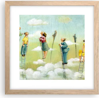 Produktbild von Gerahmtes Poster - Rahmen in heller Eiche - Abstraktion modern - 30x30 cm - Wand Bild - Wanddeko - Wandbilder - Wandposter - Bilderrahmen - Bilder - Kunstdruck - Wandbild - P2NAC30x30-3642