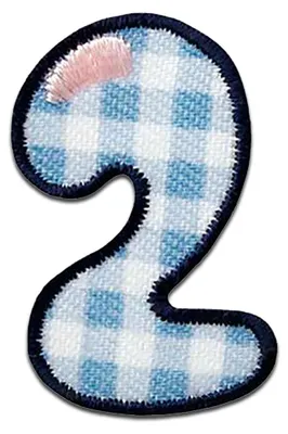 Produktbild von Zahl 2 - 3.3 x 2.3 cm: Zahl/Ziffer Bunt - Aufnäher, Bügelbild, Aufbügler, Applikationen, Patches, Flicken, Zum Aufbügeln