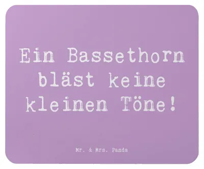 Produktbild von Mr. & Mrs. Panda Mouse Pad Spruch Bassethorn Klänge - Lavendeltraum - Geschenk, Kammermusik, Musik, Mauspad, Musiker, Holzblasinstrument, computer mousepad, laptop
