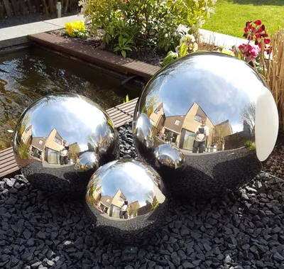 Produktbild von Dekorationskugel 3er Set 25/20/15 cm Edelstahl poliert
