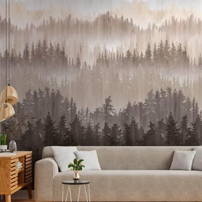 Productafbeelding van Profhome 391812-GU Fotobehang bosmotief mat bruin beigegrijs 1,59 m x 2,8 m