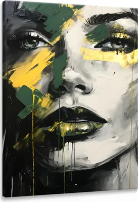 Produktbild von Muralo Leinwandbild Canvas Wandbild Frau GESICHT Porträt Abstraktion Glamour Wohnzimmer 40 cm x 60 cm