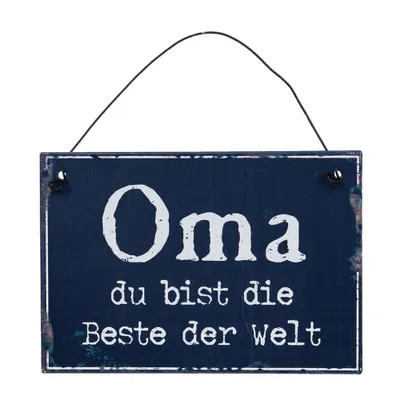 Produktbild von Clayre & Eef Blechschild Sprüche 6Y1332D 13*9 cm - Blau Eisen Metallschilder Wandschild Spruch