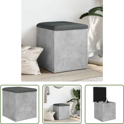 Obrázek produktu pro The Living Store Lavice s úložným prostorem betonová šedá 42x42x45 cm materiál na bázi dřeva