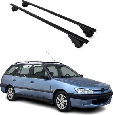 Produktbild von Dachträger Gepäckträger für Peugeot 306 Kombi 1993-2001 Metall Schwarz 2x