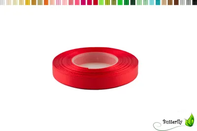Produktbild von Satinband 12mm x 32m Rolle, Farbe:055 rot