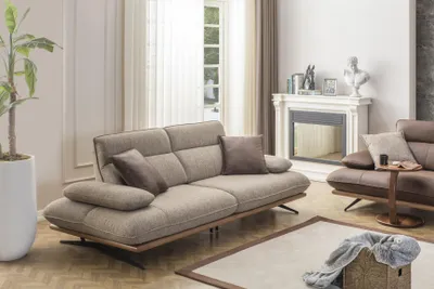 Zdjęcie produktu dla Sofa trzyosobowa 3 osobowa szara tkanina salon fotel nowoczesny