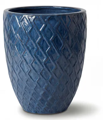 Produktbild von Provencelia Keramik Pflanzkübel Zeus Blau, Ø41 x H55 cm, frostbeständig, handgefertigt, glasiert, Outdoor, Garten, Terrasse, winterfest