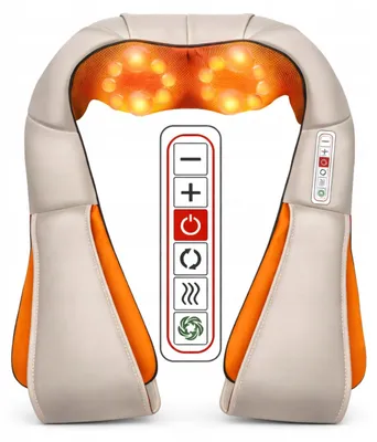Zdjęcie produktu dla Urządzenie do masażu karku – urządzenie do masażu Shiatsu – czarne – 16 punktów masażu – elektryczne – z funkcją ogrzewania