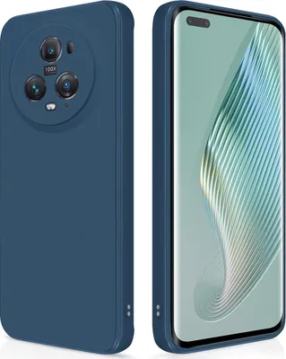 Produktbild von Silikon Hülle für Honor Magic5 Pro Flüssigsilikon Dünn Gel Gummi Matt Kratzfeste Schutzhülle Blau