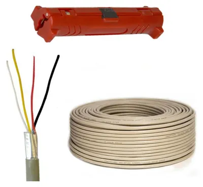 Produktbild von PremiumX 100m Telefonkabel 2x2x0,6mm 4 Adern Telefonleitung + Abisolierer