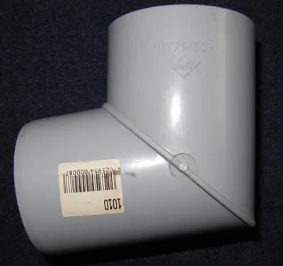 Produktbild von INEFA Fallrohrbogen 80 Grad, PVC DN75 / 75mm Grau Verbindungsstück Dachrinnenzubehör, einfache Steckmontage,  Germany