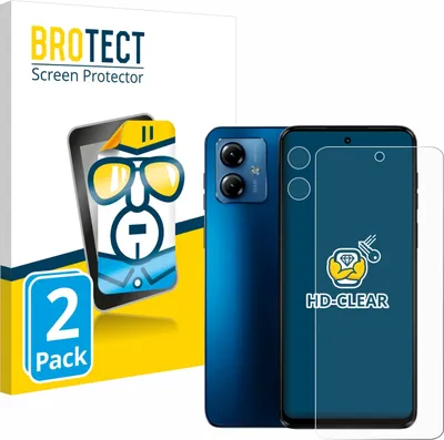 Produktbild von 2x Für Motorola Moto G14 (Display+Kamera) Schutzfolie BROTECT Displayschutz Display Schutz Folie Klar Transparent