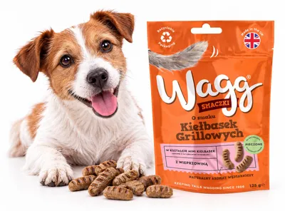 Productafbeelding van Wagg smakelijke grillworstjes, een traktatie voor uw hond, 125g