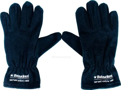 Produktbild von Heineken Bier Fleecehandschuhe Uni Grösse M Polyester schwarz