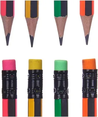 Image de Set de crayons Pincello 476 Jaune Rouge Vert Taille-crayon Gomme (12 pièces)