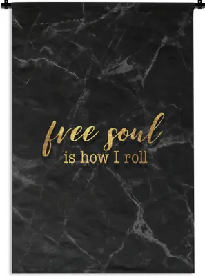Produktbild von MuchoWow® Wandteppich Wandbehang Zitate -  - Gold - Marmor 90x135 cm Tapisserie Dekoration Wandtuch - Baumwolle - Wandskulptur