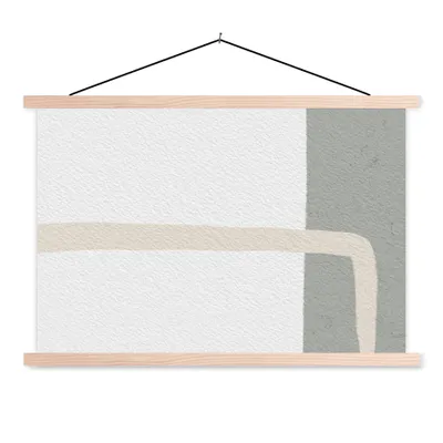 Produktbild von MuchoWow® Textilposter Abstrakt - Minimalismus - Design 120x80 cm mit holzfarbenen Rahmen - Aufhängeset