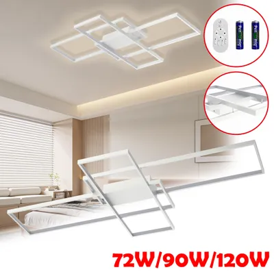 Produktbild von YRHome 120W LED Deckenleuchte Weiß Dimmbar mit Fernbedienung 8400LM – Moderne Geometrische Deckenlampe für Wohnzimmer, Küche und Esszimmer, Wohnraumbeleuchtung LED