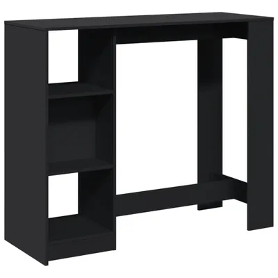 Obrázek produktu pro Barový stůl s policí černý 124x46x103,5 cm kompozitní dřevo