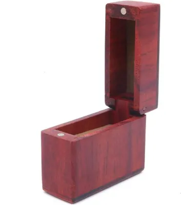 Imagen del producto de Caja para anillos de madera, ovalada, hecha a mano, de 1,8 x 1,8 x 1,5 cm, ideal para anillos de compromiso