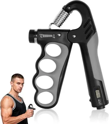 Image de Unyqoos® : Entraîneur de main réglable (5–100 kg) – Appareil de musculation avec compteur, poignée ergonomique antidérapante pour le développement musculaire et la rééducation