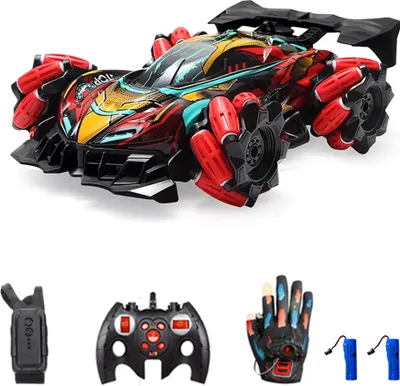 Produktbild von Fernbedienung Spray Car Fernbedienung Stunt Car 2,4 GHz mit Funktion Cool Lights Musik Side Drift Handschuh Geste Funkuhr Fernbedienung Spray Stunt Car 3 Steuermodus 2 Batterie