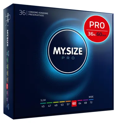 Immagine prodotto di MY.SIZE PRO Preservativi Elite taglia 5, 60 mm, XL, 36 preservativi, vestibilità perfetta e dimensioni adatte a tutti